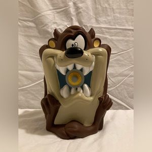 Vintage 1997 Warner Brothers Taz Coin Piggy Bank Tazmanian Devil Looney Tunes